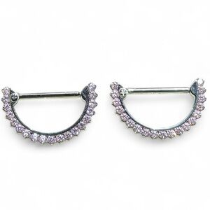 Bodyartforms Titanium Gemmed Nipple Clickers (14G - 9/16")